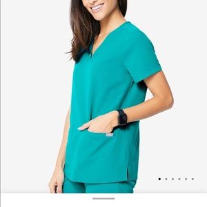 Teal XS Fig Scrub Top & Pant